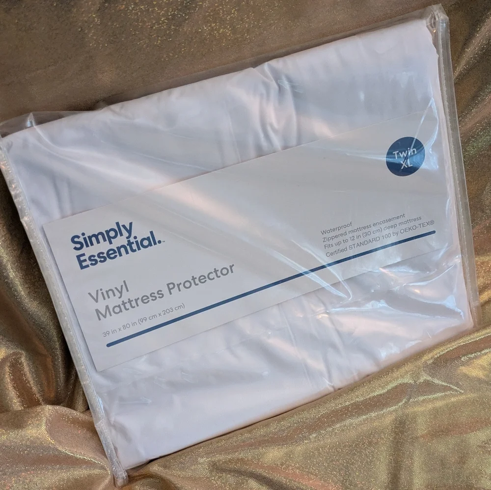 White Vinyl Mattress Protector - Twin XL, By Simply Essential